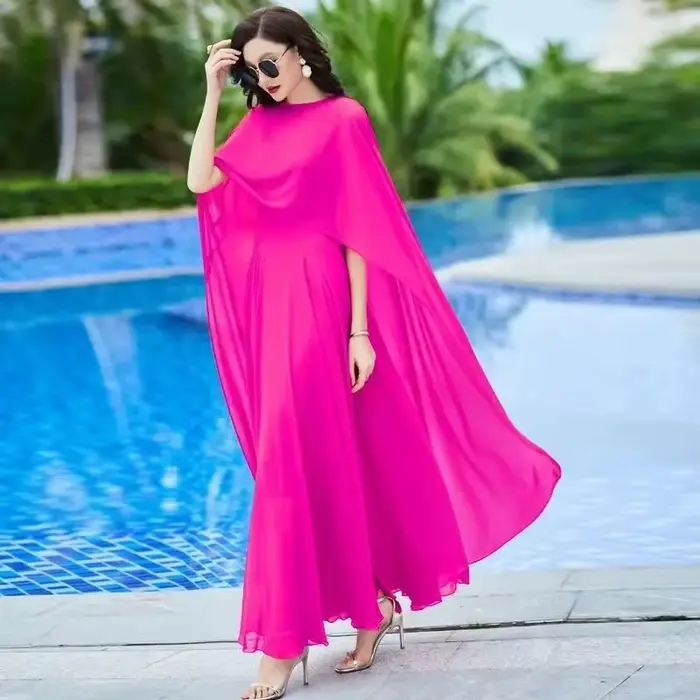 Robe en mousseline de soie blanche à manches longues pour femmes, style vintage, mode décontractée, vêtements élégants et luxueux, printemps, nouvelle collection, 2024