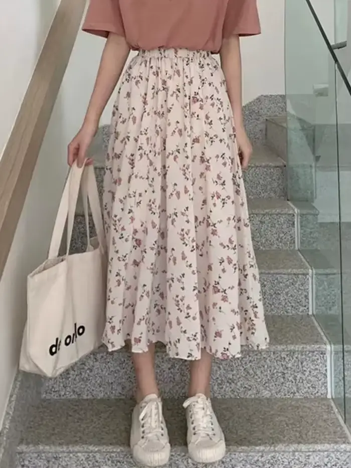 Jupe une mot fleur cassée fée femme super fée sen département fée petite fraîche mince tempérament j