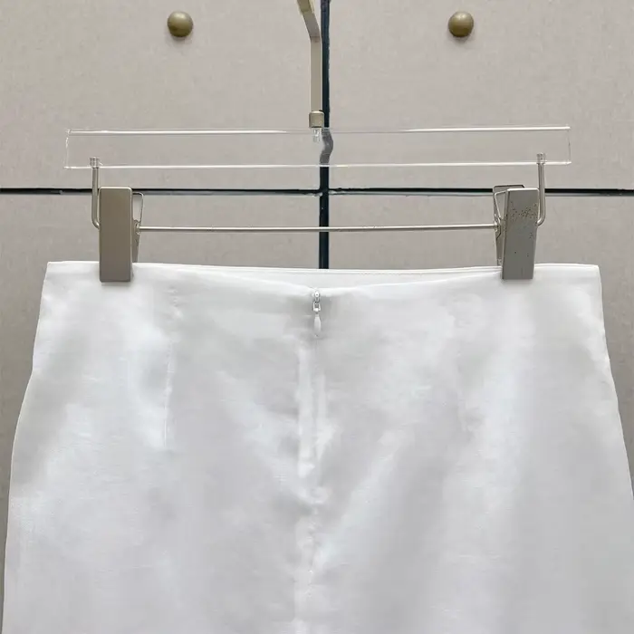 Jupe crayon moulante en mélange coton et lin pour femme