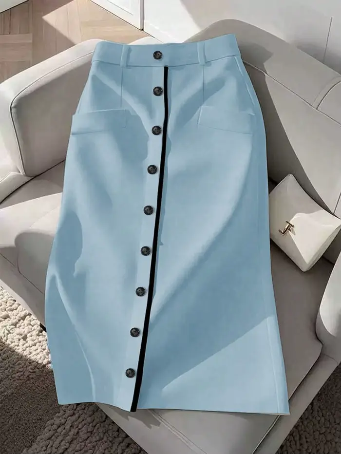 Jupe midi boutonnée pour femme