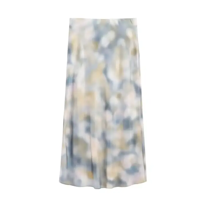 Ensemble jupe en soie tie-dye élégant et confortable pour femme, nouvelle collection printemps-été,