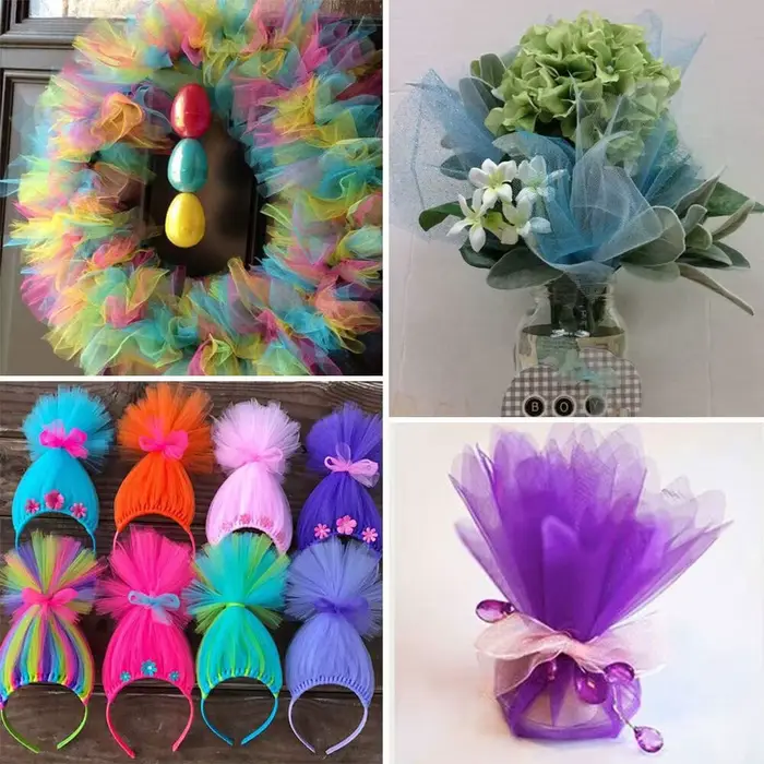 Tissu en maille de tulle pour bricolage