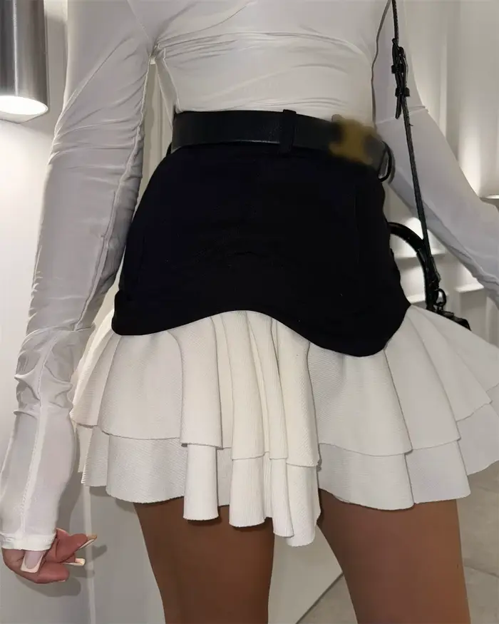 Jupe Midi Chic à volants pour femmes