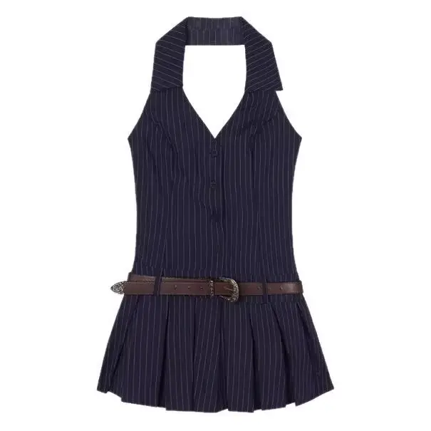 Spicy Girl – Mini robe rayée sans manches