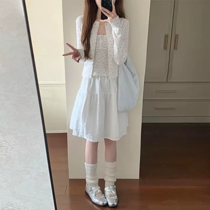 Jupe courte trapèze style japonais pour femme