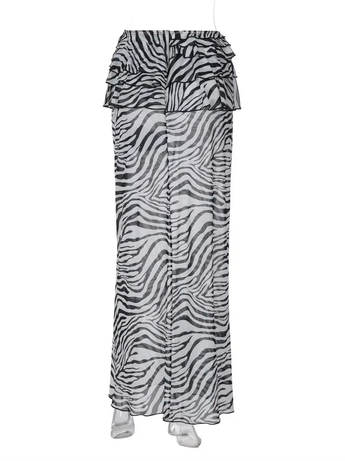 Robe longue imprimée motif zèbre sexy nouvelle mode 2026 pour femme