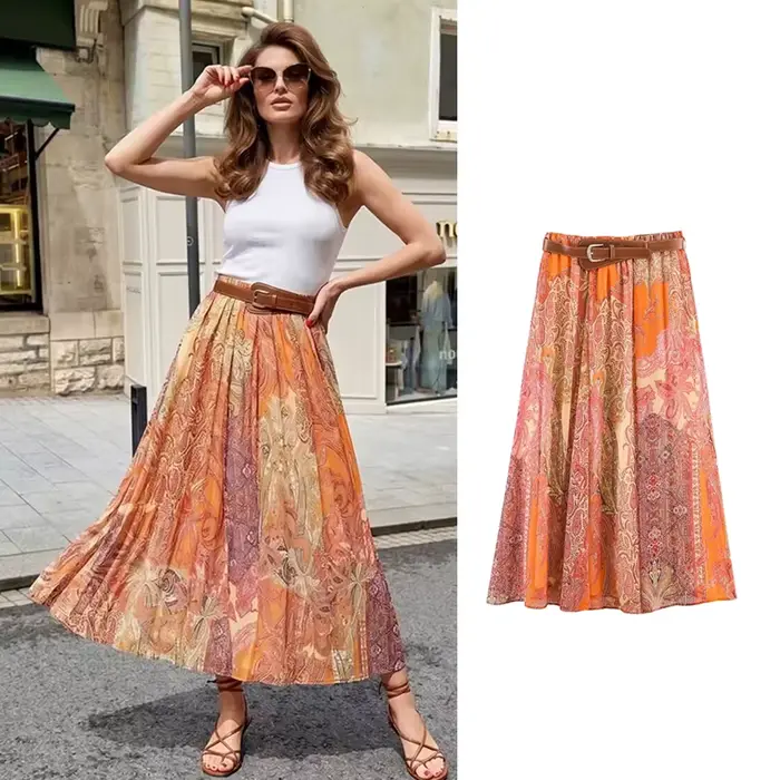 Jupe Femme Été 2026 Imprimée Unique Élégante Taille Haute pour Fêtes Occasions Spéciales Voyage Chic Jeunesse