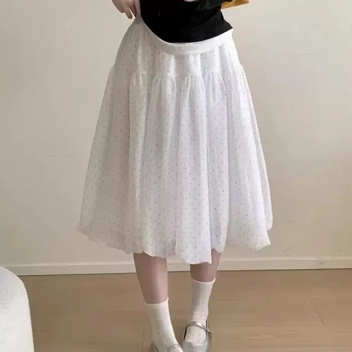 Jupe bouffante Sweet Wind à petits pois pour femme