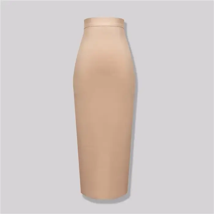 Jupe mi-longue à taille haute élastique en une étape pour femmes avec coupe slim et design décontracté pour diverses occasions formelles et décontractées