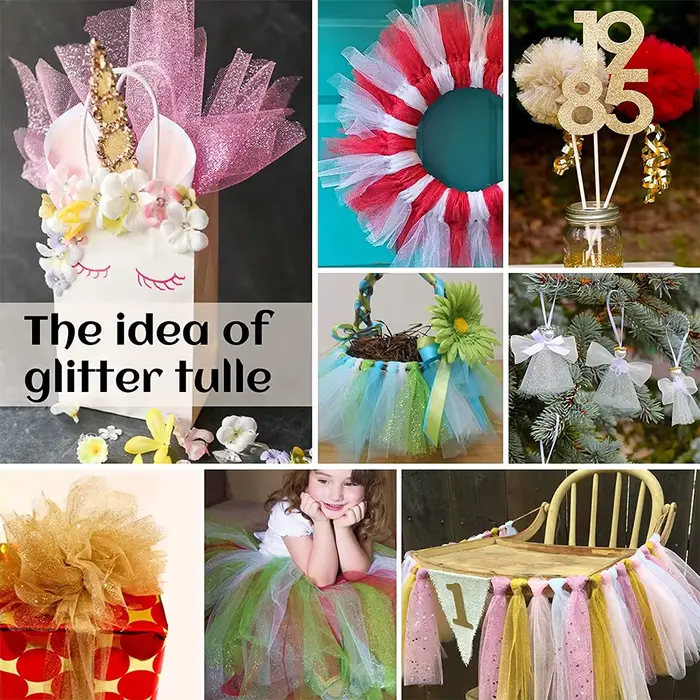 Tissu en maille de tulle pour bricolage
