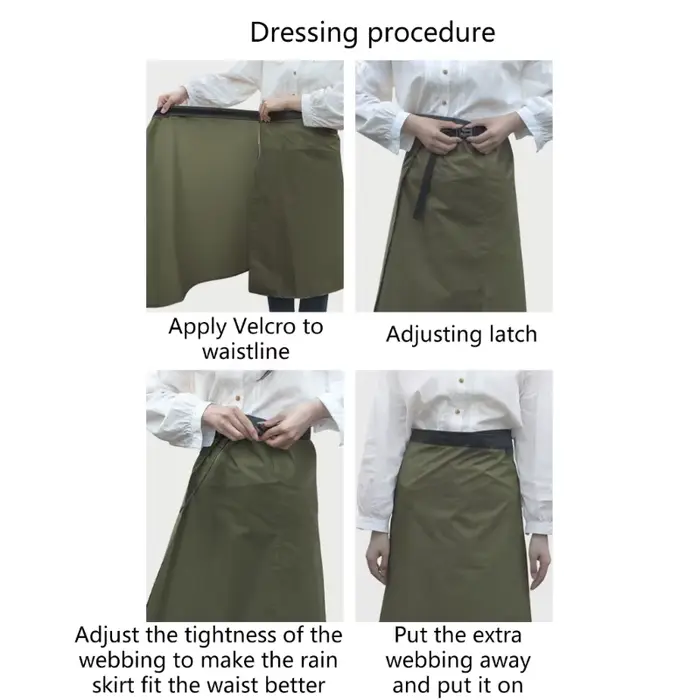 Jupe pluie légère et fine polyester coupe-vent imperméable pour randonneurs hommes femmes protection vêtements activités plein air ```