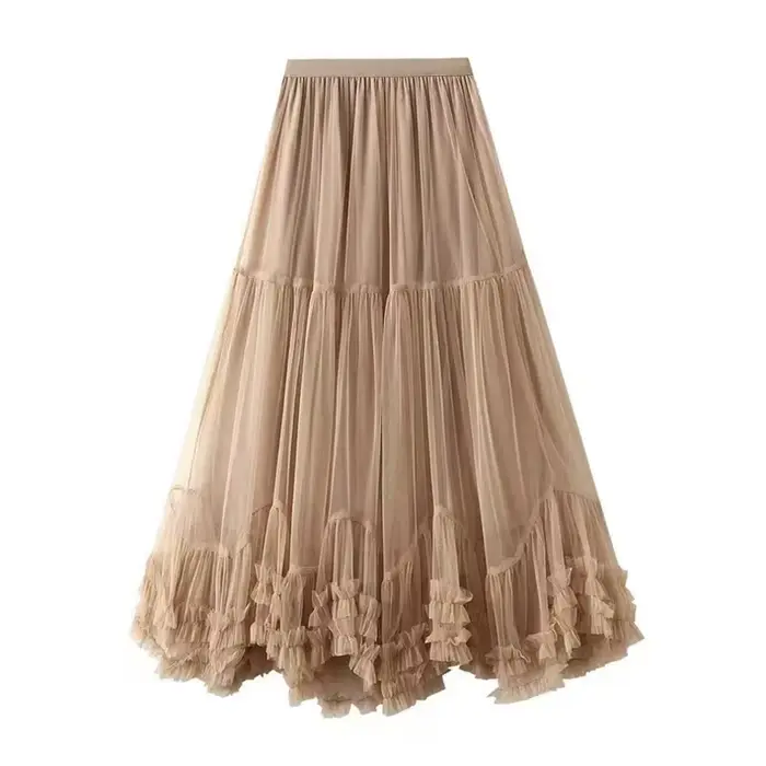 Maille taille haute jupe femmes mode coréenne Chic volants
