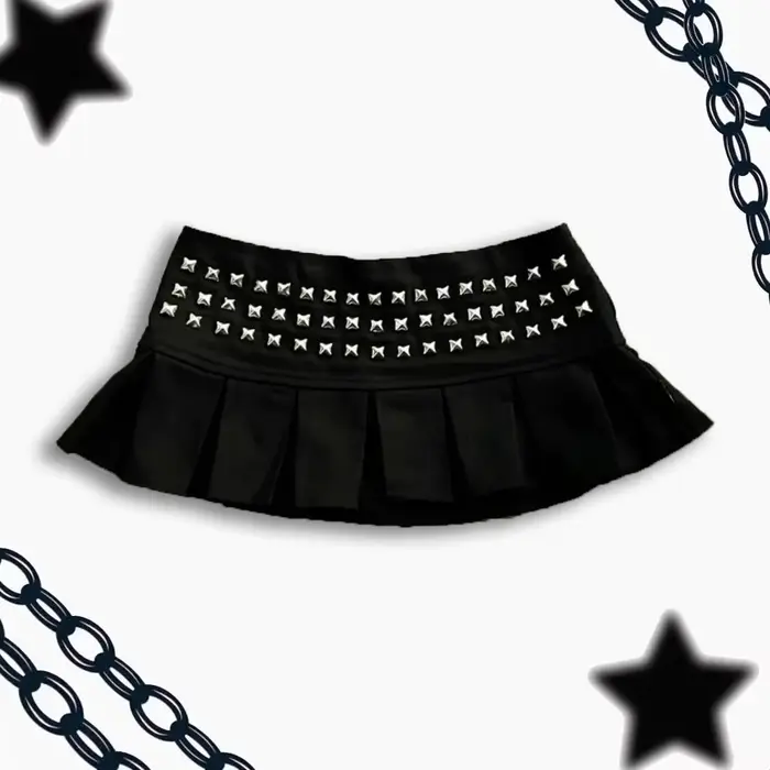 Y2k vêtements gothique Punk clouté Mini jupe Harajuku Sexy Ultra courte Rivet