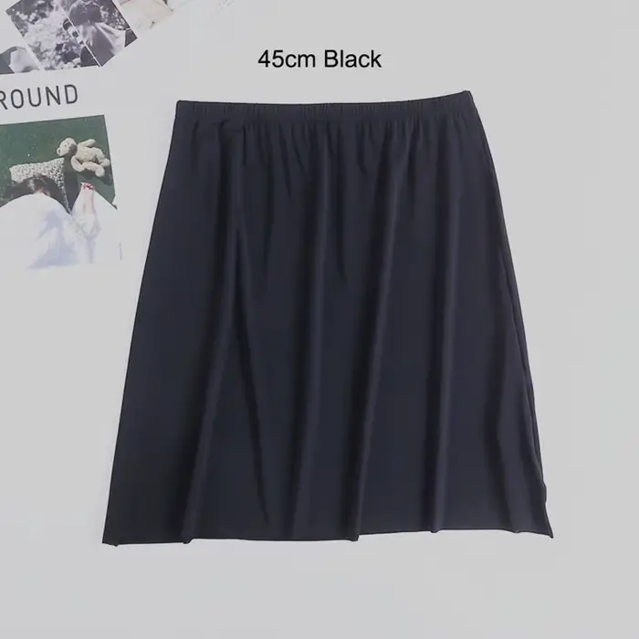 Jupon long en coton et soie glacée pour femme, sous-jupe de sécurité, demi-jupe