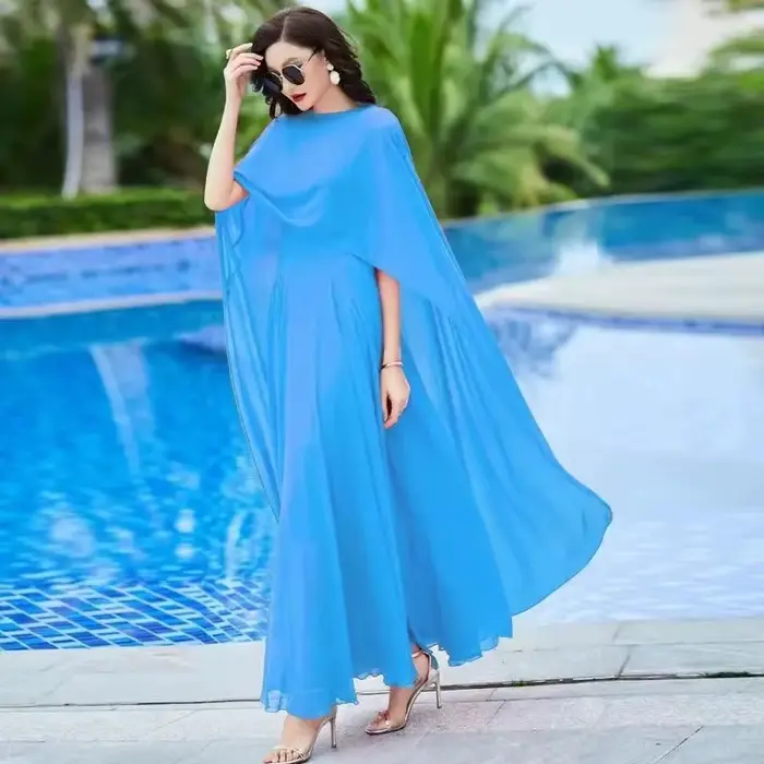 Robe en mousseline de soie blanche à manches longues pour femmes, style vintage, mode décontractée, vêtements élégants et luxueux, printemps, nouvelle collection, 2024
