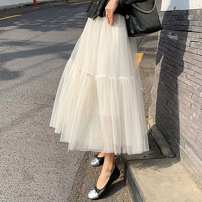Jupe en maille transparente pour femme