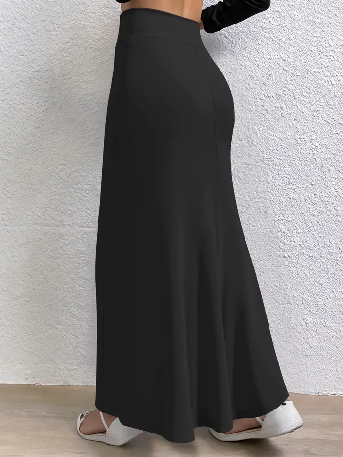 Jupe longue cintrée unie