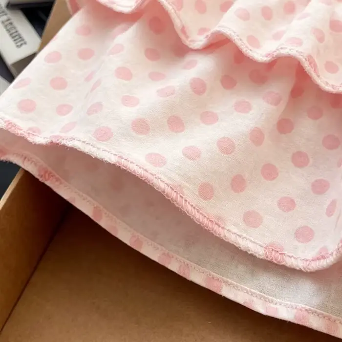 Jupe à pois rose style Harajuku douce et fraîche