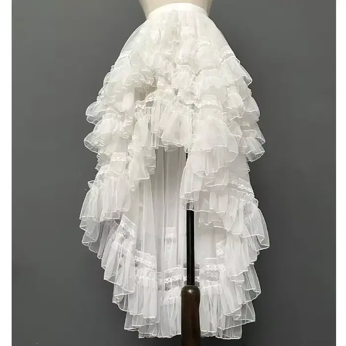 Gothique Lolita Layered Sweet Princess Mesh High Low Ruffled Underskirt, Women