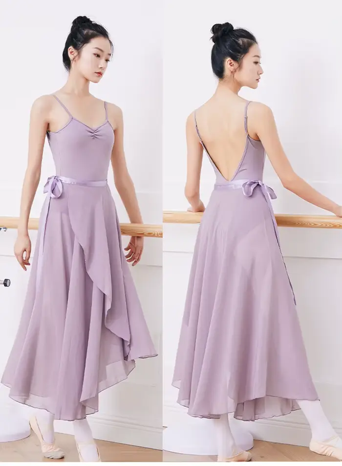 Jupe de ballet enveloppante pour femmes adultes en mousseline douce pour la danse classique, les cours de ballet et les spectacles