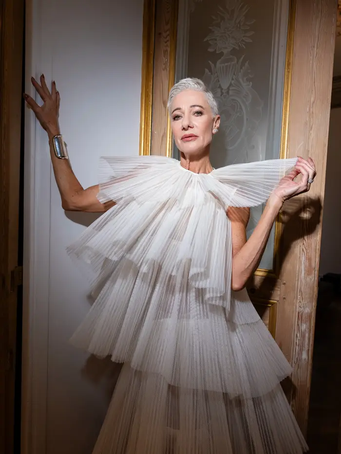 Robe de bal chic en tulle plissé à volants