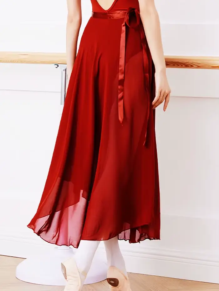 Jupe de ballet enveloppante pour femmes adultes en mousseline douce pour la danse classique, les cours de ballet et les spectacles