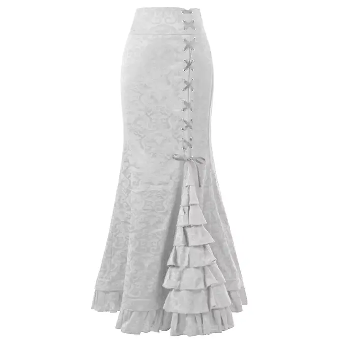 Jupes longues gothiques Vintage pour femmes, Punk, queue de poisson, taille haute, tempérament, vête