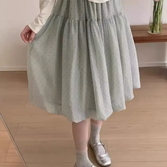 Jupe bouffante Sweet Wind à petits pois pour femme