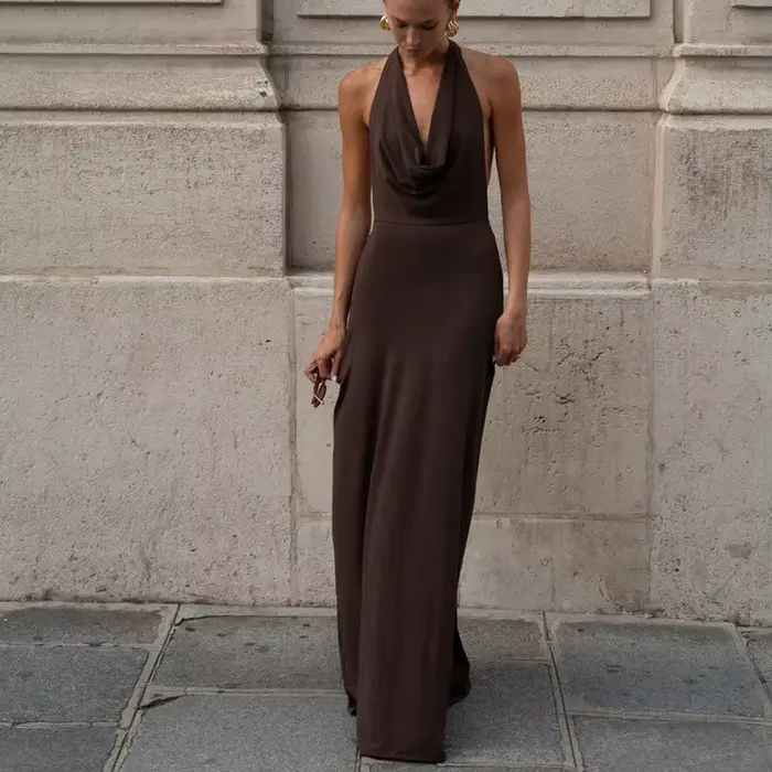 Robe débardeur Sexy à col licou pour femmes