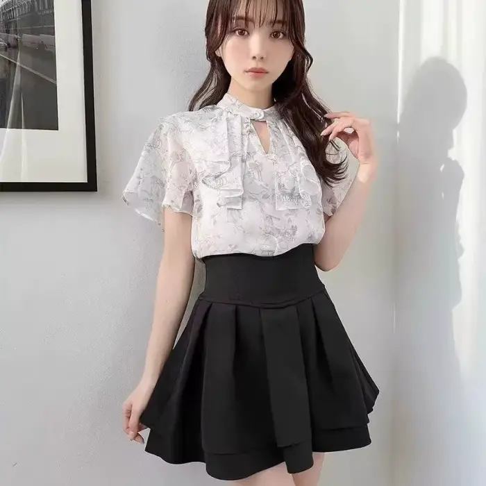 Jupe noire subculturelle japonaise pour femmes, mode douce, taille Slim, ligne a, nouvelle collectio