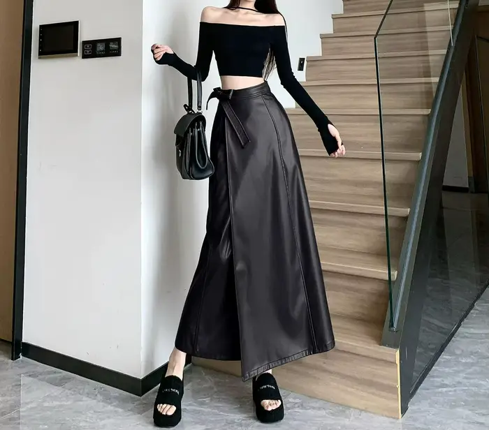 Jupe mi-longue avancée pour femmes, nouvelle jupe longue trapèze amincissante, taille haute, à la mo