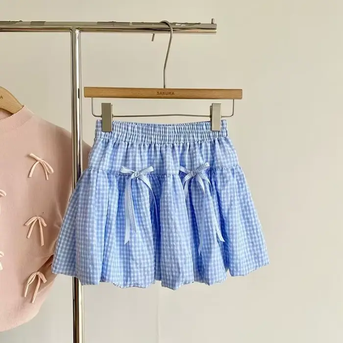 Mini-jupe bouffante à carreaux