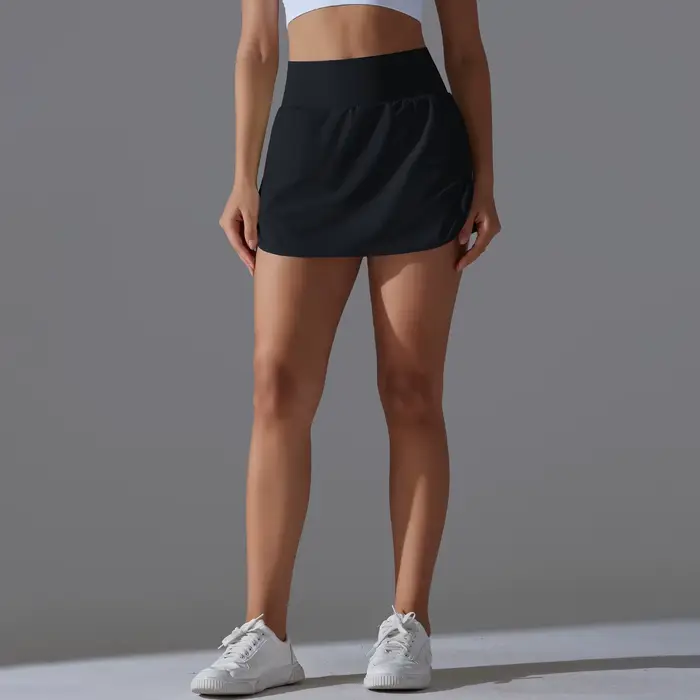 Jupe-short de tennis pour femmes avec poches, respirante et polyvalente pour yoga, badminton, golf et entraînement sportif
