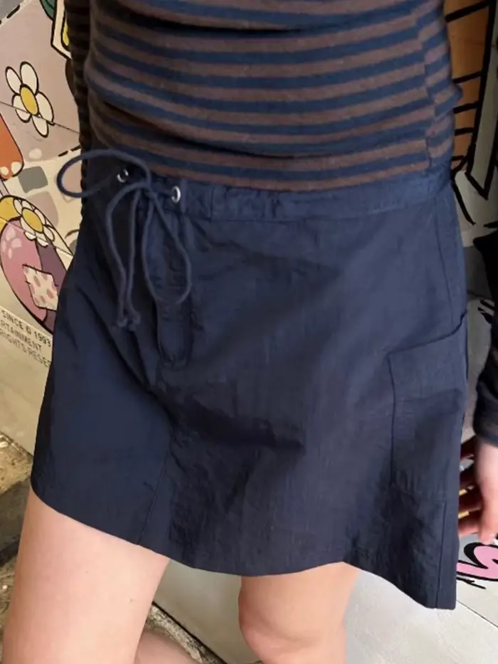 Jupe Cargo Vintage Bleu Taille Unique Chic et Douce Pour Femmes Occasions Spéciales