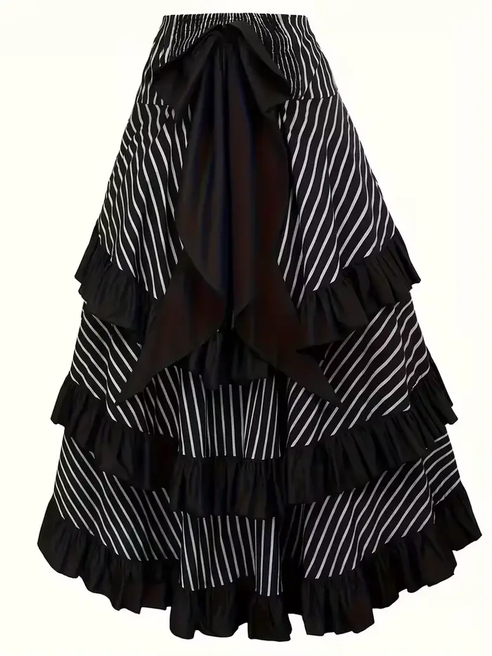 Jupe plissée de style gothique de couleur foncée avec ceinture élastique