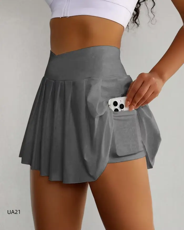 Jupe de sport pour femme taille haute polyester ample pour tennis course yoga fitness gym golf occasions spéciales