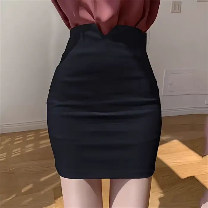 Fente jupes courtes pour femme mince blanc noir bureau dames taille haute paquet hanches femmes Mini