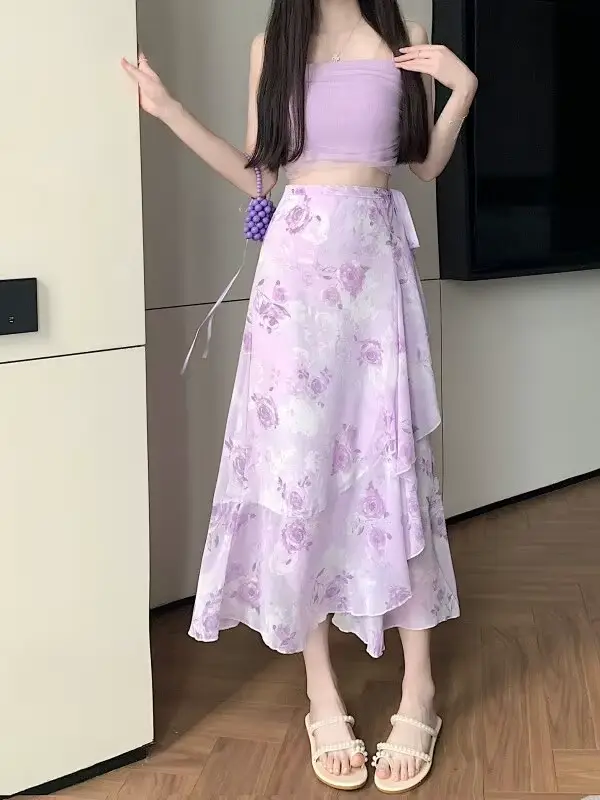 Jupe florale à volants originale de l'atelier Jia Shu