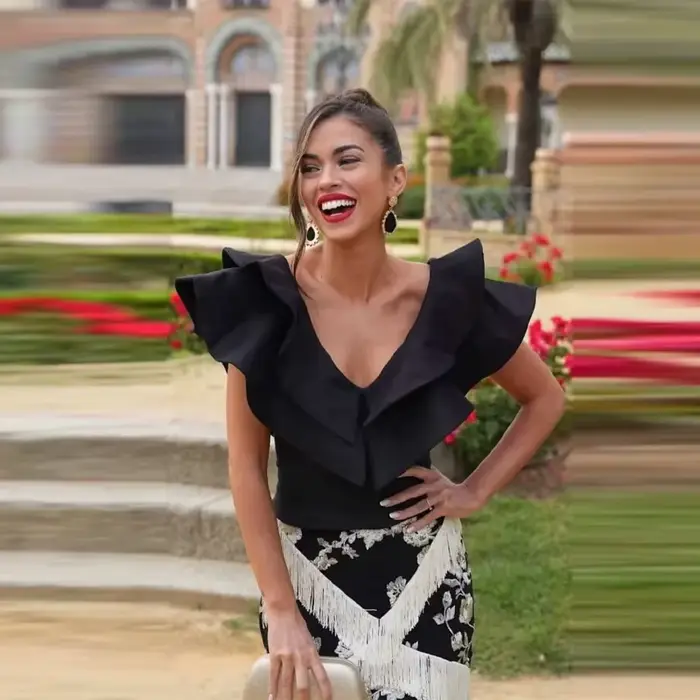 Nouvel ensemble sexy jupe et gilet pour femme, style plage, avec blouse sans manches à col en V et v