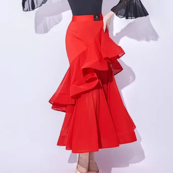 Jupe de danse de salon rouge