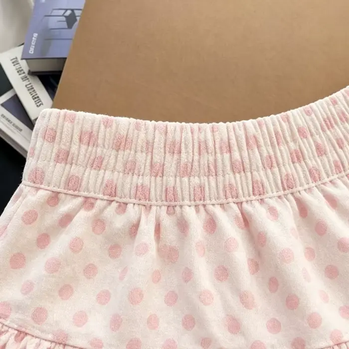 Jupe à pois rose style Harajuku douce et fraîche