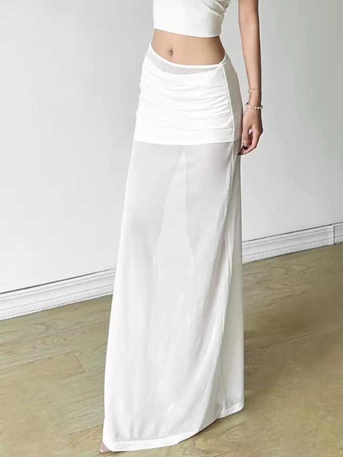 Jupes longues en maille transparente pour femmes