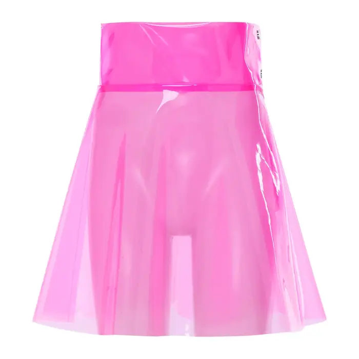 Jupe mini transparente en PVC pour femme
