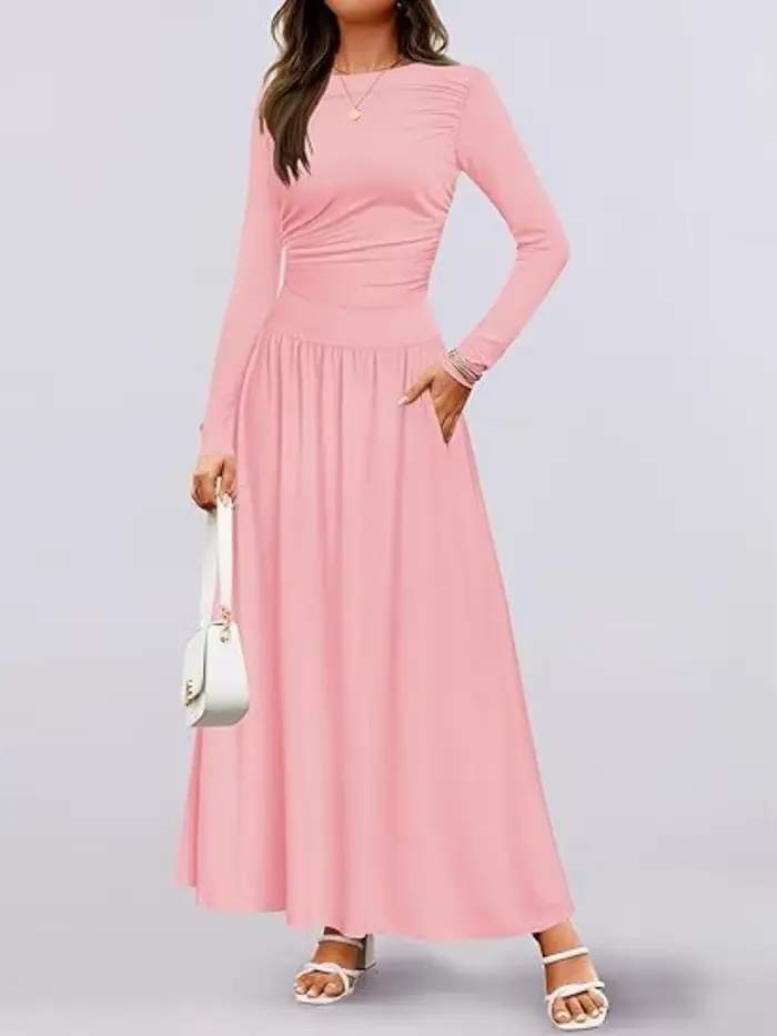 Robe Maxi à manches longues pour femmes