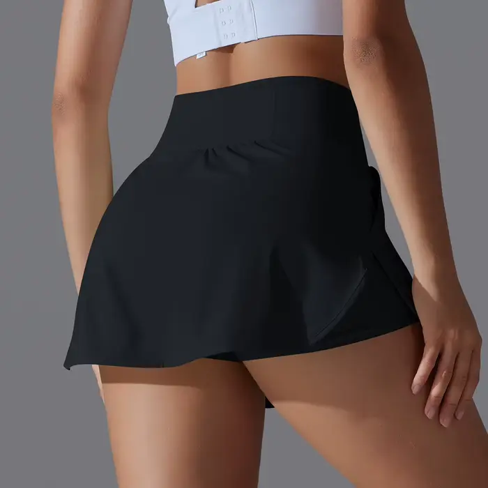 Jupe-short de tennis pour femmes avec poches, respirante et polyvalente pour yoga, badminton, golf et entraînement sportif