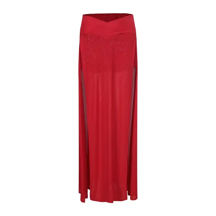 Jupe de danse du ventre élastique à paillettes à Double fente personnalisée, tenue inférieure, tenue