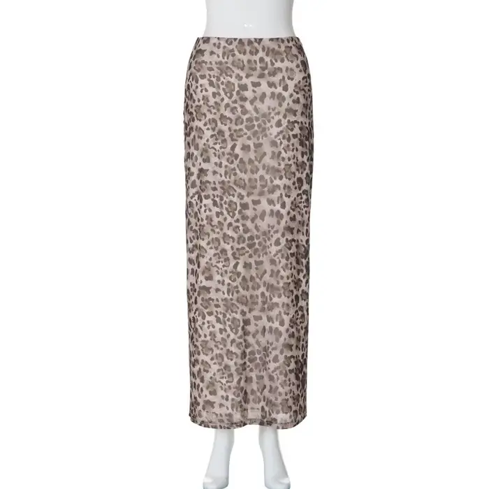 Nouvelle jupe taille haute personnalisée à imprimé léopard style Spice Girl pour l'automne 2026