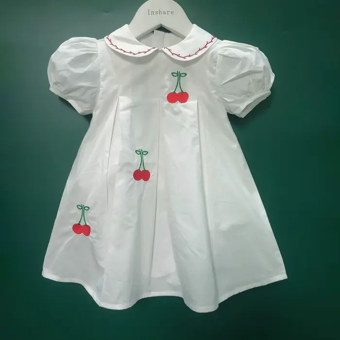 Jupe trapèze en coton blanc pour filles