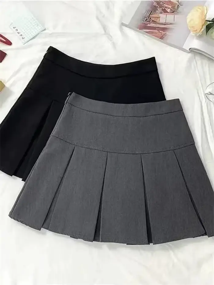 Jupe plissée grise vintage pour femmes mode coréenne kawaii courte taille haute printemps été style y2k occasion scolaire streetwear harajuku