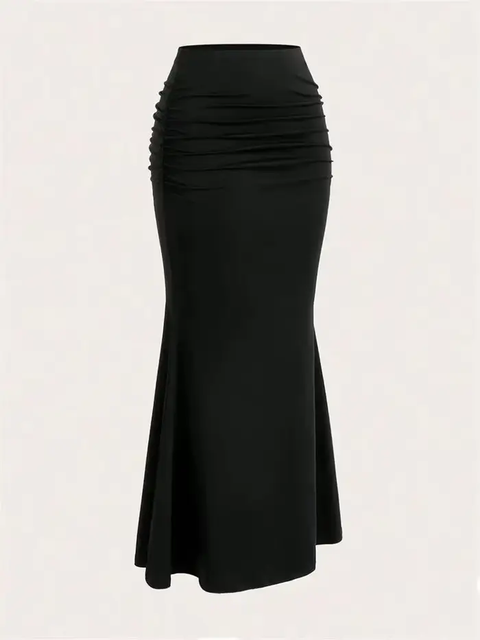 Jupe Longue Sirène Élégante Taille Haute Polyvalente Pour Femmes Occasions Spéciales Automne Hiver